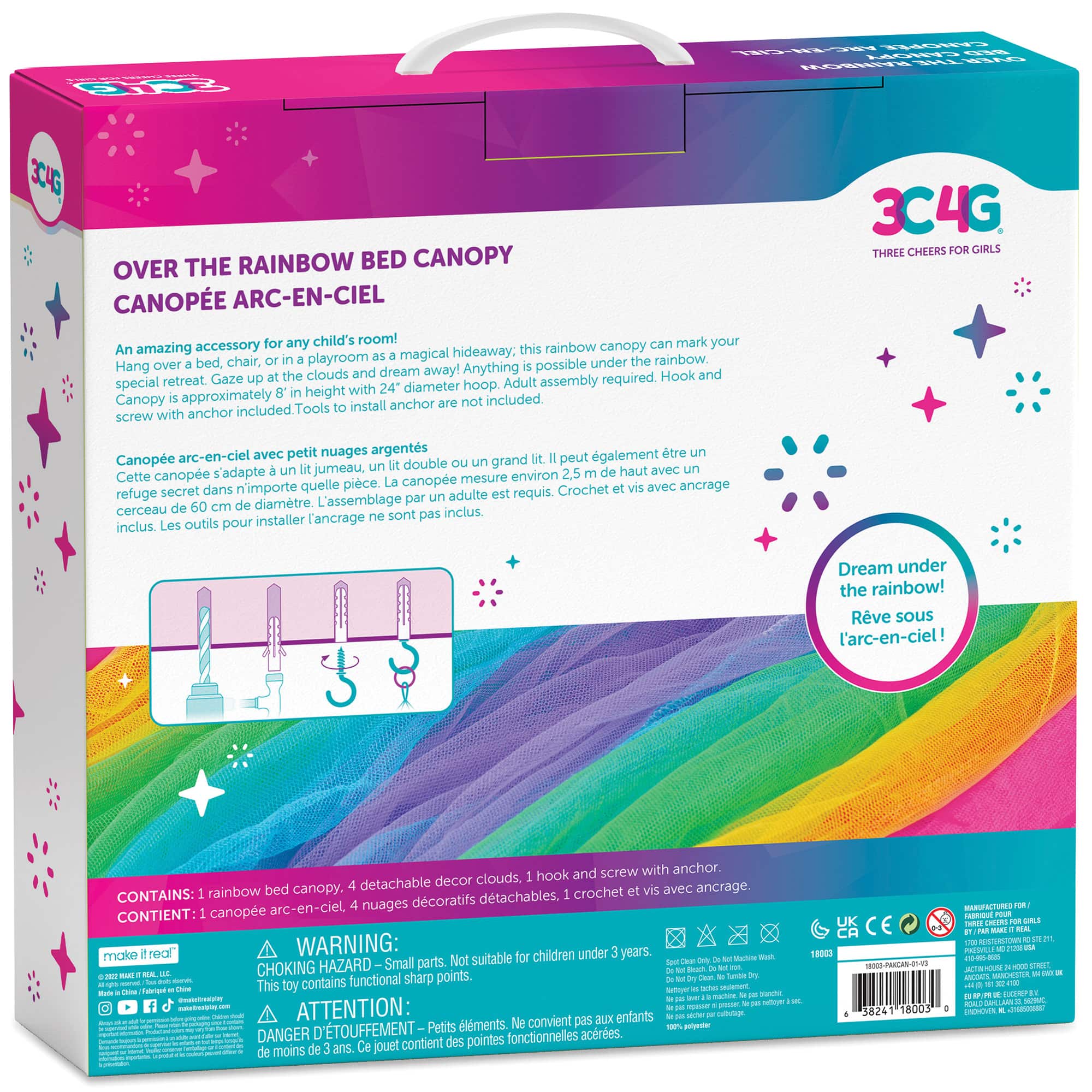 Make It Real™ 3C4G Over The Rainbow Bed Canopy Set